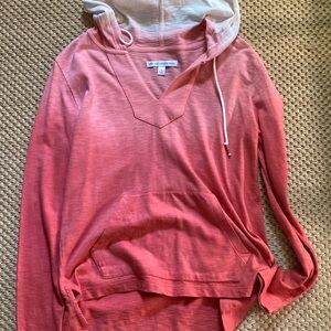 Southern Tide Coral and Cream Hoodie